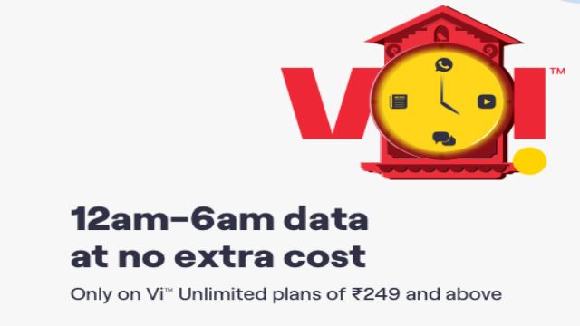 12AM to 6PM Vi Unlimited Free Data