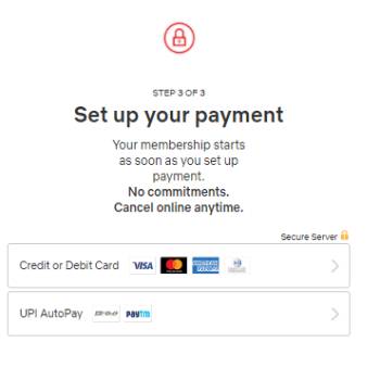 Netflix Payment Page