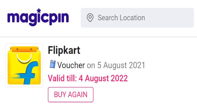 Magic Pin Flipkart Card