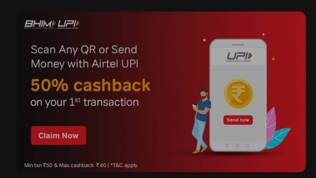 Airtel 50% Cashback Offer